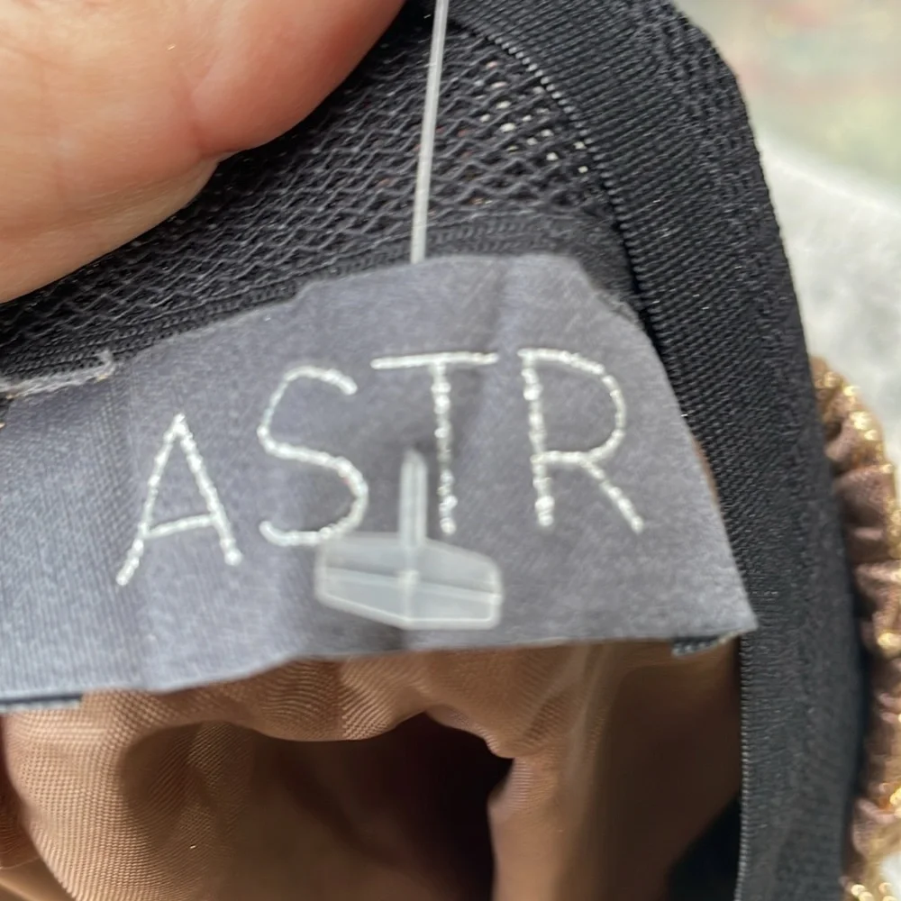 Astr metallic gold crinkle skirt